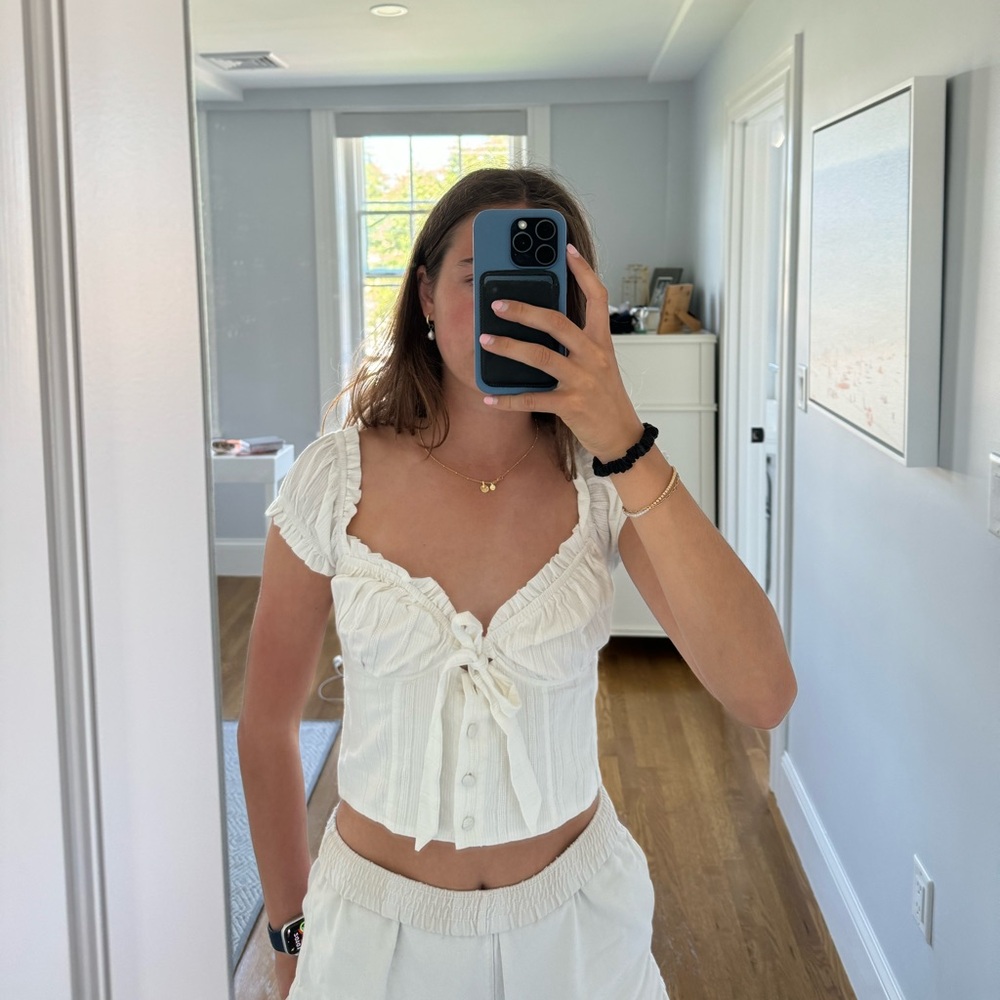 White corset top